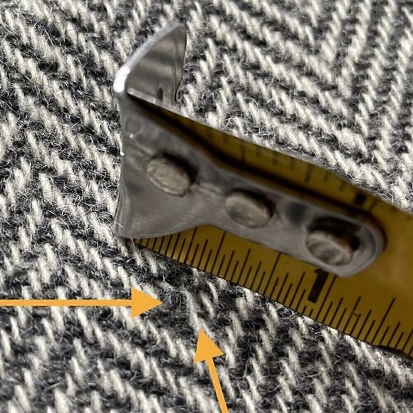 VTG 80s Wool Herringbone Tweed Single Breasted 2 Button Sportscoat Gray Men’s 44 - Picture 13 of 13